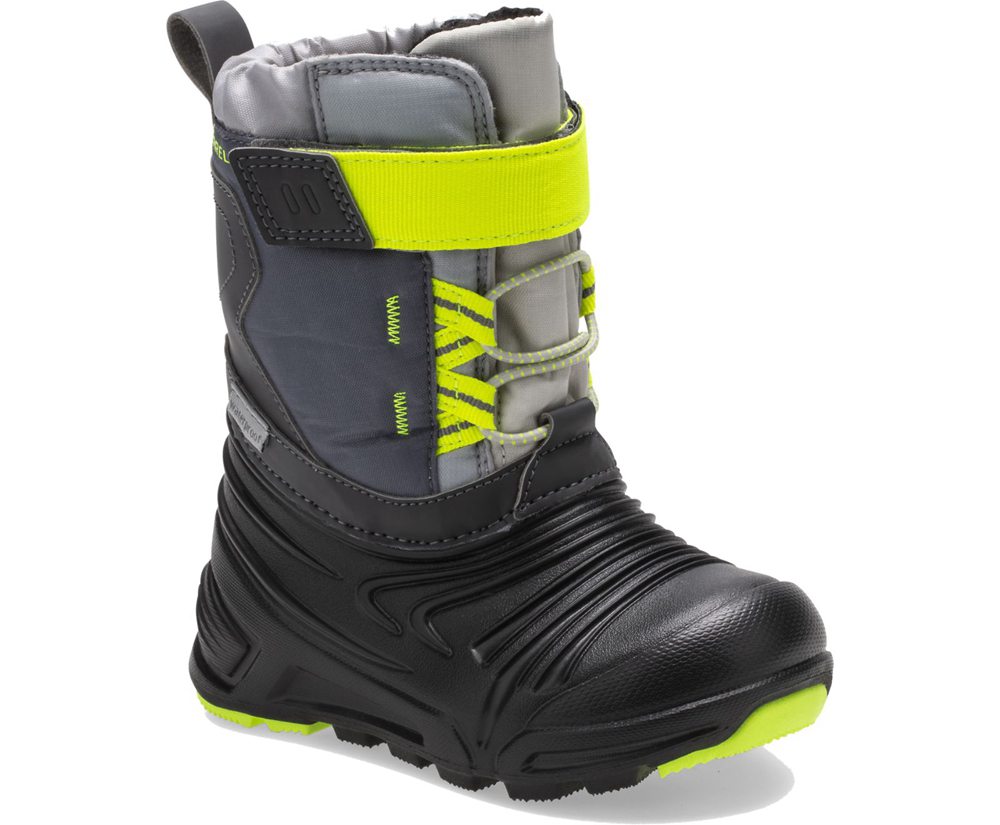 Merrell Støvler Børn - Snow Quest Lite 2.0 Waterproof Jr. - Sort/Grå/Grøn - RGV982540